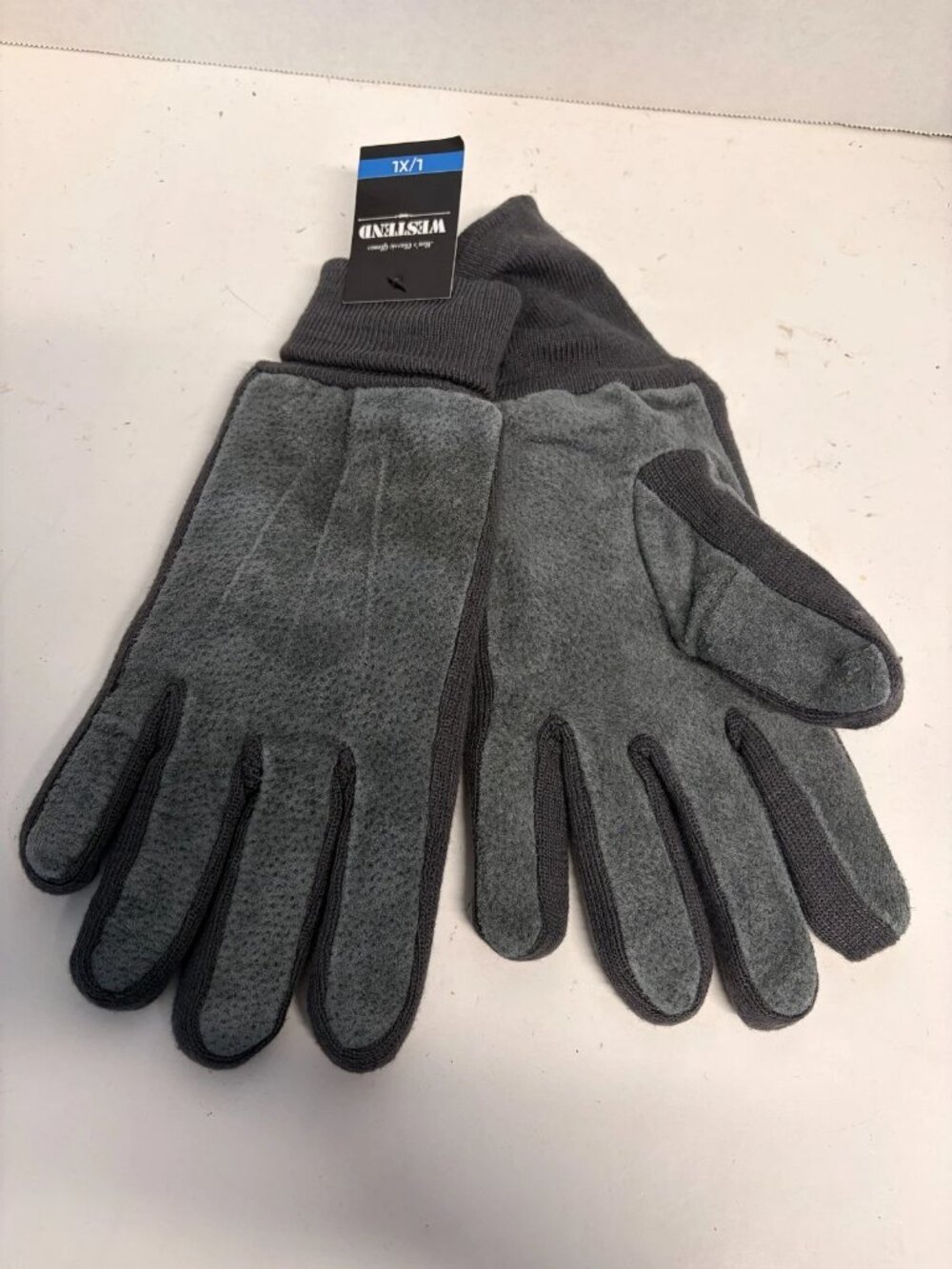 Men's Classic Gloves Leather Acrylic Size L  XL Adult Gray Color One Size NEW